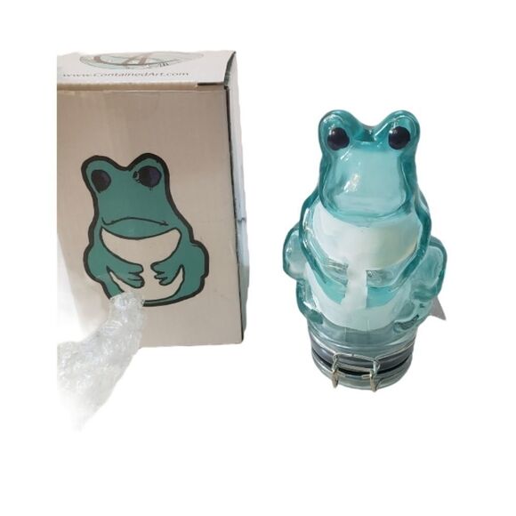 NWB Container Art Turquoise Frog Storage - Picture 1 of 11